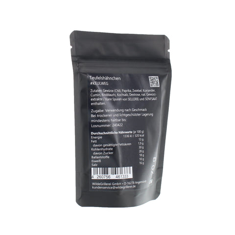 #KEULWEG - Teufelshähnchen Beutel mit Druckverschluss 70g MHD