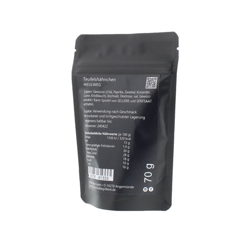 #KEULWEG - Teufelshähnchen Beutel mit Druckverschluss 70g MHD