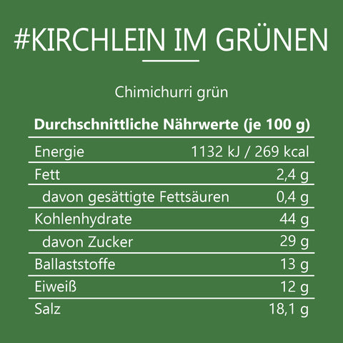 #KIRCHLEIN IM GRÜNEN - Chimichurri grün Glas mit Holzdeckel 45g MHD