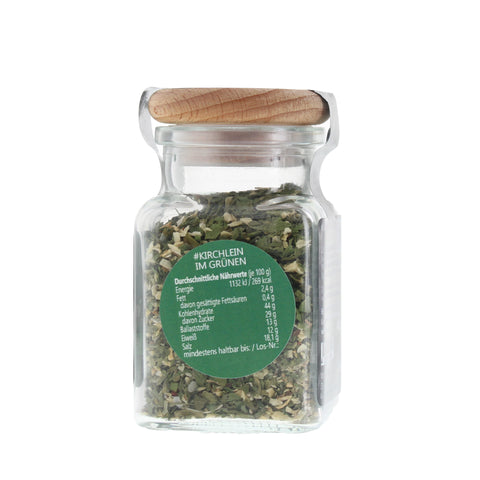#KIRCHLEIN IM GRÜNEN - Chimichurri grün Glas mit Holzdeckel 45g MHD