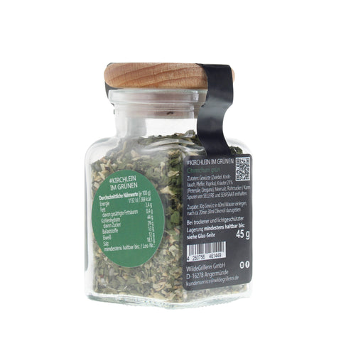#KIRCHLEIN IM GRÜNEN - Chimichurri grün Glas mit Holzdeckel 45g MHD