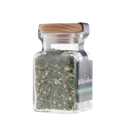 #KIRCHLEIN IM GRÜNEN - Chimichurri grün Glas mit Holzdeckel 45g MHD