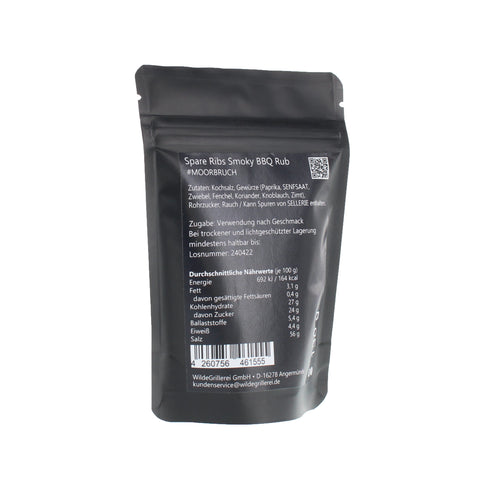 #MOORBRUCH - Spare Ribs Smoky BBQ Rub Beutel mit Druckverschluss 130g MHD