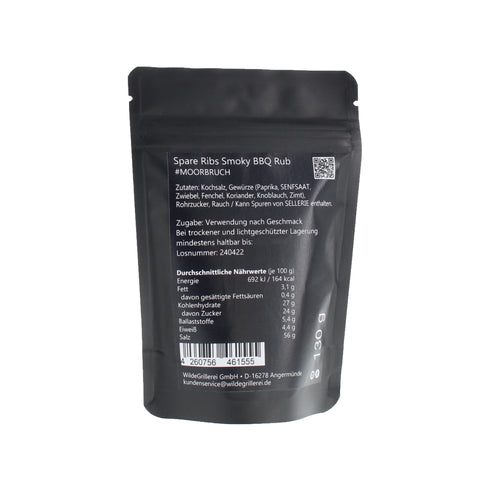#MOORBRUCH - Spare Ribs Smoky BBQ Rub Beutel mit Druckverschluss 130g MHD