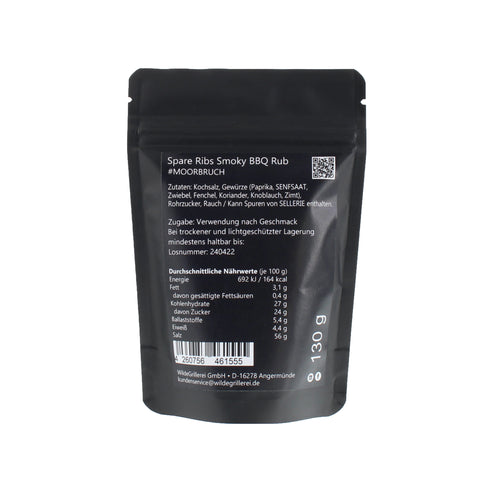 #MOORBRUCH - Spare Ribs Smoky BBQ Rub Beutel mit Druckverschluss 130g MHD