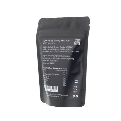 #MOORBRUCH - Spare Ribs Smoky BBQ Rub Beutel mit Druckverschluss 130g MHD