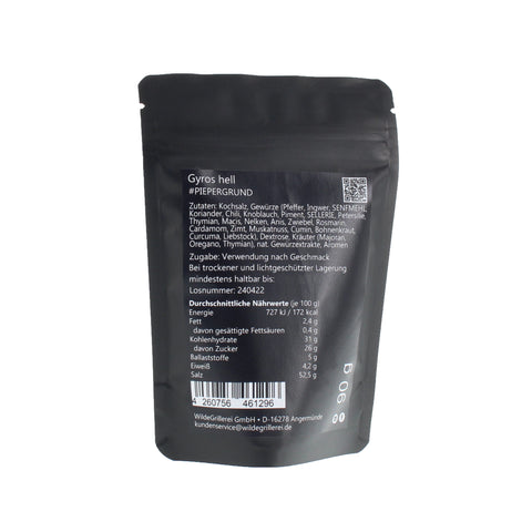 #PIEPERGRUND - Gyros hell Beutel mit Druckverschluss 90g MHD
