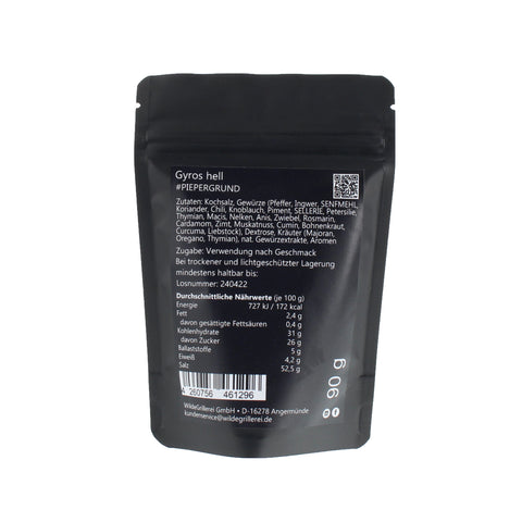#PIEPERGRUND - Gyros hell Beutel mit Druckverschluss 90g MHD