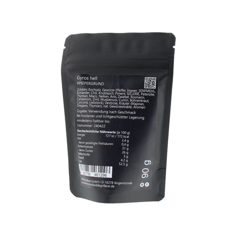 #PIEPERGRUND - Gyros hell Beutel mit Druckverschluss 90g MHD