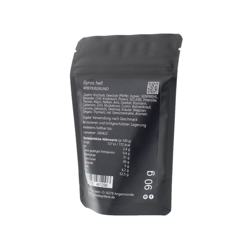#PIEPERGRUND - Gyros hell Beutel mit Druckverschluss 90g MHD