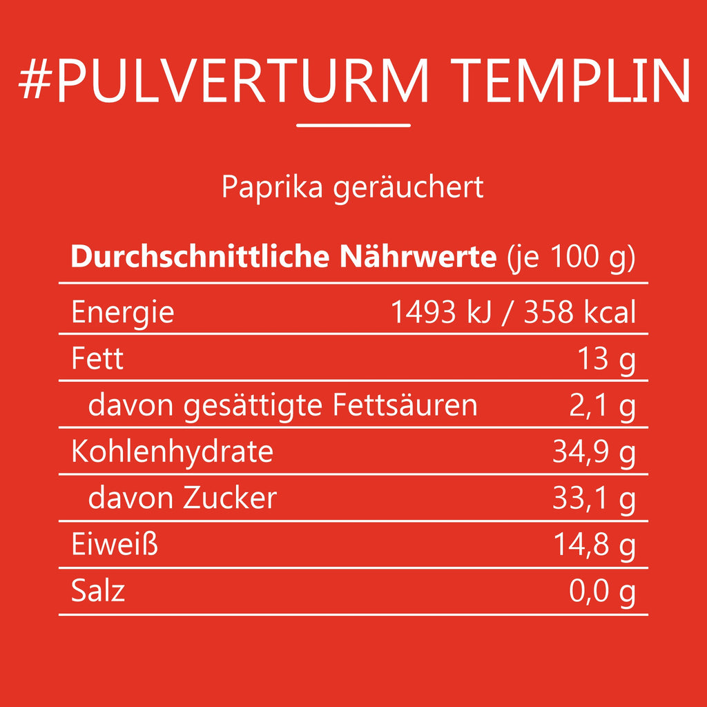 #PULVERTURM TEMPLIN - Paprika geräuchert Beutel mit Druckverschluss 70g MHD