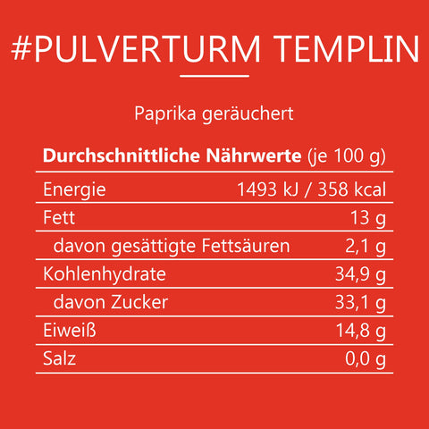 #PULVERTURM TEMPLIN - Paprika geräuchert Beutel mit Druckverschluss 70g MHD