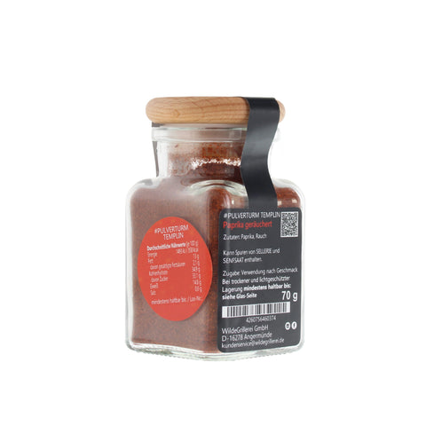 Paprika geräuchert - #PULVERTURM TEMPLIN - Glas mit Holzdeckel 70g MHD