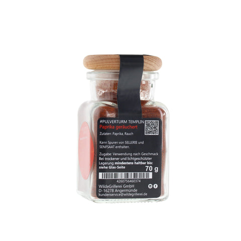 Paprika geräuchert - #PULVERTURM TEMPLIN - Glas mit Holzdeckel 70g MHD