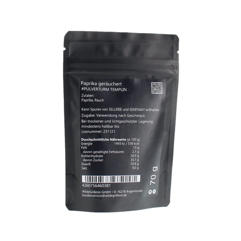 #PULVERTURM TEMPLIN - Paprika geräuchert Beutel mit Druckverschluss 70g MHD