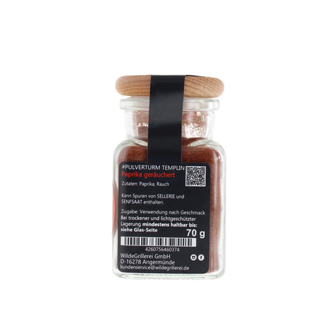 Paprika geräuchert - #PULVERTURM TEMPLIN - Glas mit Holzdeckel 70g MHD
