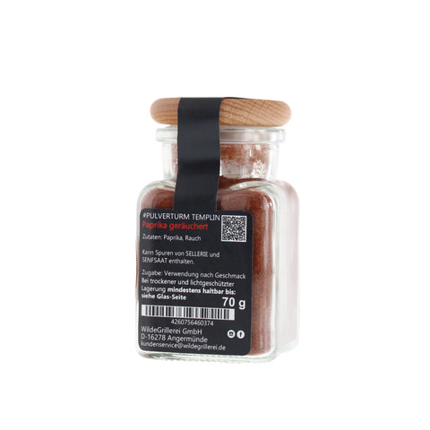 Paprika geräuchert - #PULVERTURM TEMPLIN - Glas mit Holzdeckel 70g MHD