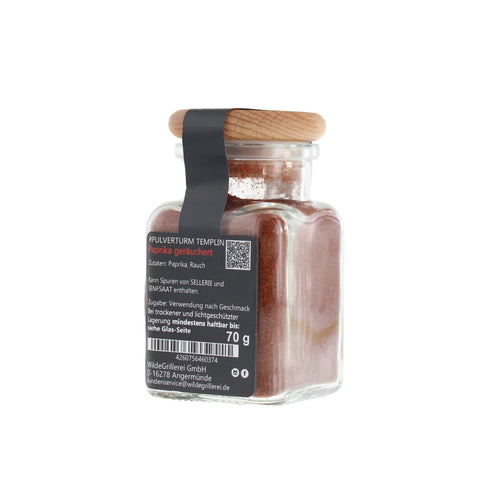 Paprika geräuchert - #PULVERTURM TEMPLIN - Glas mit Holzdeckel 70g MHD