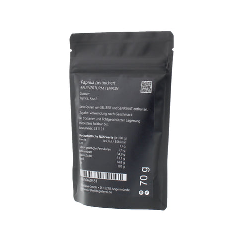 #PULVERTURM TEMPLIN - Paprika geräuchert Beutel mit Druckverschluss 70g MHD