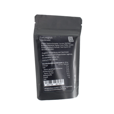 #QUERFAHRT - Currypulver Englisch Beutel mit Druckverschluss 70g MHD