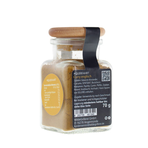 #QUERFAHRT - Currypulver Englisch Glas mit Holzdeckel 70g MHD