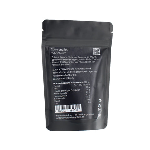 #QUERFAHRT - Currypulver Englisch Beutel mit Druckverschluss 70g MHD