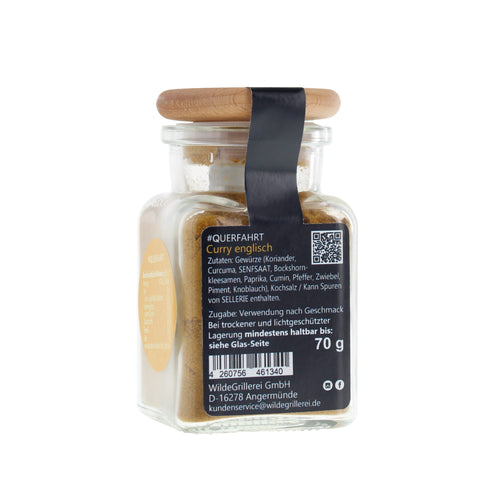 #QUERFAHRT - Currypulver Englisch Glas mit Holzdeckel 70g MHD