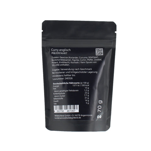 #QUERFAHRT - Currypulver Englisch Beutel mit Druckverschluss 70g MHD