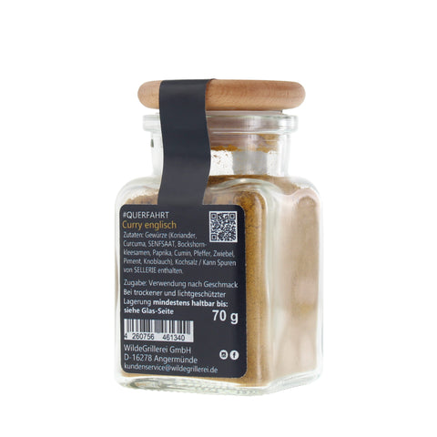 #QUERFAHRT - Currypulver Englisch Glas mit Holzdeckel 70g MHD