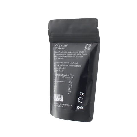#QUERFAHRT - Currypulver Englisch Beutel mit Druckverschluss 70g MHD