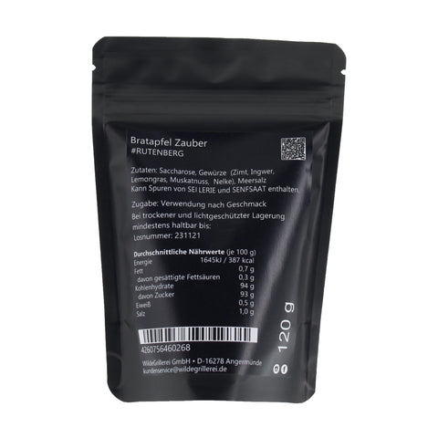 #RUTENBERG - Bratapfel Zauber Beutel mit Druckverschluss 120g MHD