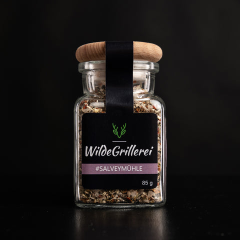 #SALVEYMÜHLE - Pfeffer exklusiv Steinsalzflocken Glas mit Holzdeckel 85g MHD