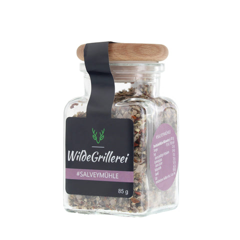 #SALVEYMÜHLE - Pfeffer exklusiv Steinsalzflocken Glas mit Holzdeckel 85g MHD