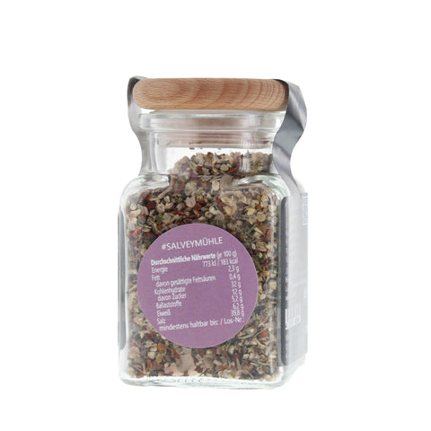 #SALVEYMÜHLE - Pfeffer exklusiv Steinsalzflocken Glas mit Holzdeckel 85g MHD