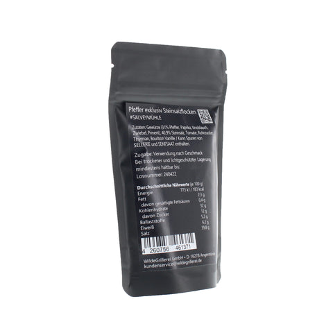#SALVEYMÜHLE - Pfeffer exklusiv Steinsalzflocken Beutel mit Druckverschluss 85g MHD