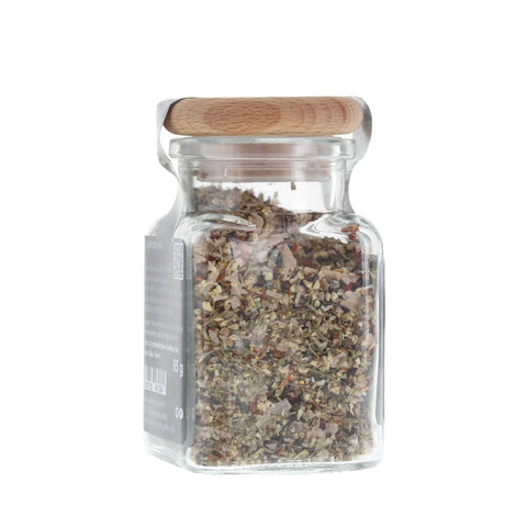 #SALVEYMÜHLE - Pfeffer exklusiv Steinsalzflocken Glas mit Holzdeckel 85g MHD