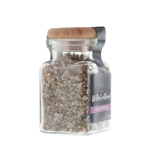 #SALVEYMÜHLE - Pfeffer exklusiv Steinsalzflocken Glas mit Holzdeckel 85g MHD