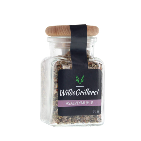 #SALVEYMÜHLE - Pfeffer exklusiv Steinsalzflocken Glas mit Holzdeckel 85g MHD