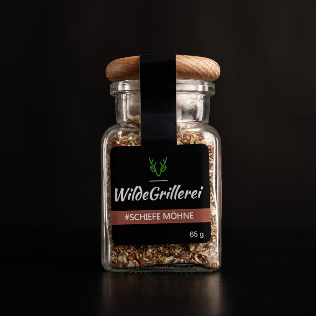 #SCHIEFE MÖHNE - Chimichurri rot Glas mit Holzdeckel 65g MHD