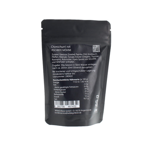 #SCHIEFE MÖHNE - Chimichurri rot Beutel mit Druckverschluss 65g MHD