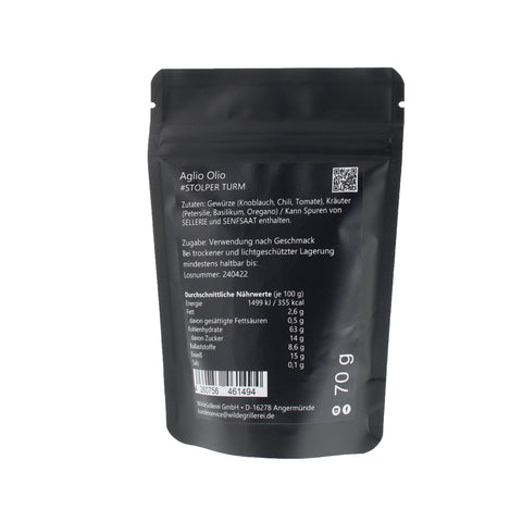 #STOLPER TURM - Aglio Olio Beutel mit Druckverschluss 70g MHD