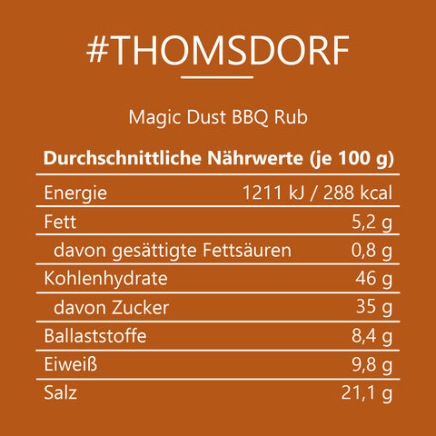 #THOMSDORF - Magic Dust BBQ Rub Glas mit Holzdeckel 100g MHD