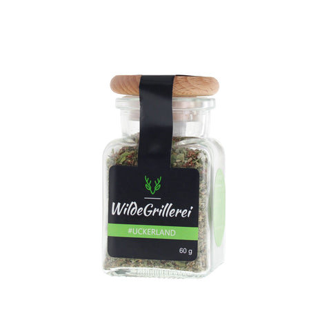 Multitalent-Gewürz - #UCKERLAND - Glas mit Holzdeckel 60g MHD