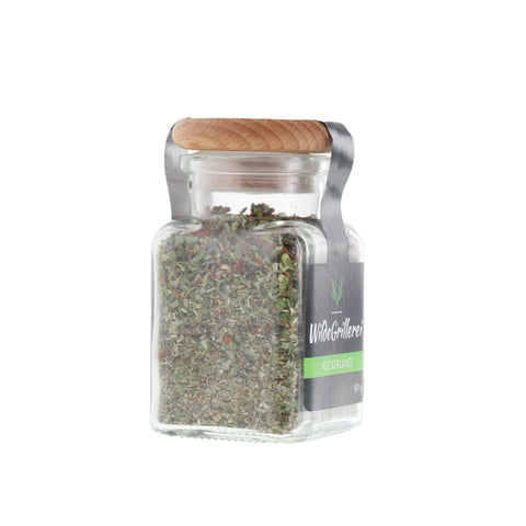 Multitalent-Gewürz - #UCKERLAND - Glas mit Holzdeckel 60g MHD