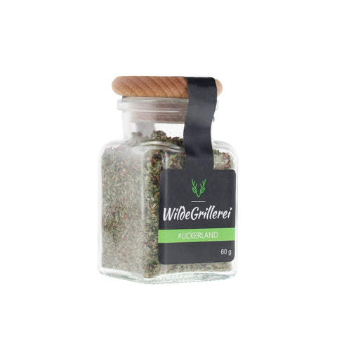 Multitalent-Gewürz - #UCKERLAND - Glas mit Holzdeckel 60g MHD