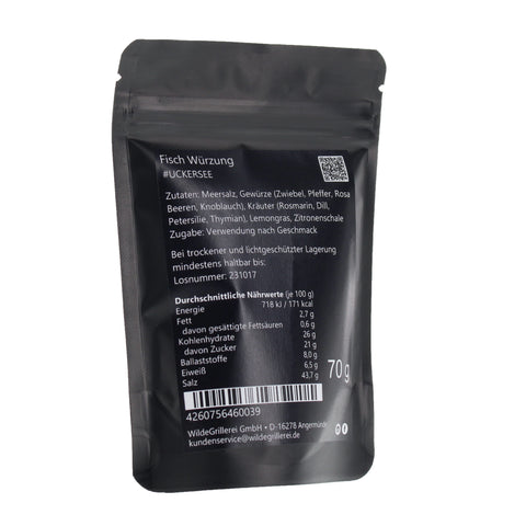 #UCKERSEE - Fisch Würzung Beutel mit Druckverschluss 70g MHD