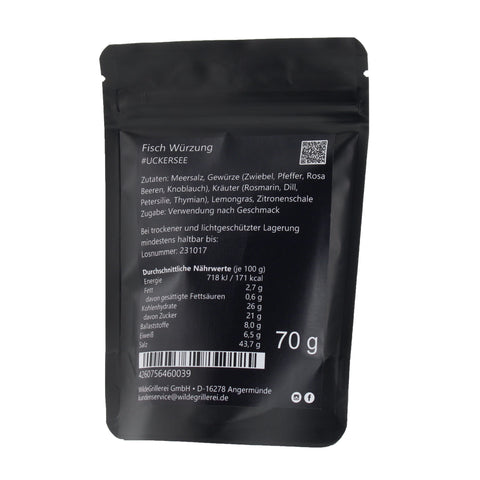 #UCKERSEE - Fisch Würzung Beutel mit Druckverschluss 70g MHD