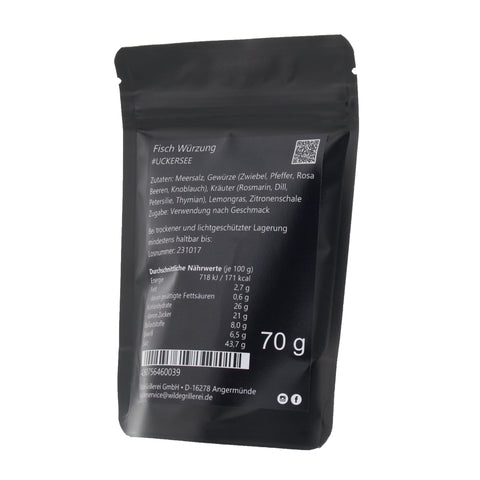 #UCKERSEE - Fisch Würzung Beutel mit Druckverschluss 70g MHD