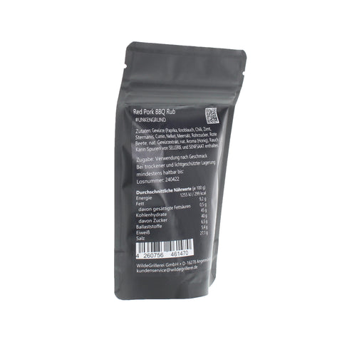 #UNKENGRUND - Red Pork BBQ Rub Beutel mit Druckverschluss 100g MHD