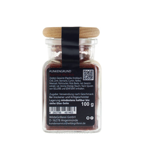 #UNKENGRUND - Red Pork BBQ Rub Glas mit Holzdeckel 100g  MHD